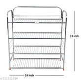 Stainless steel multipurpose rack: shoe rack, utensils rack, dish rack, book shelf. Modern kitchen storage solution, 31 x 24 inch